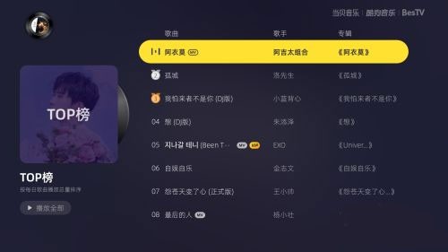 当贝酷狗音乐电视版