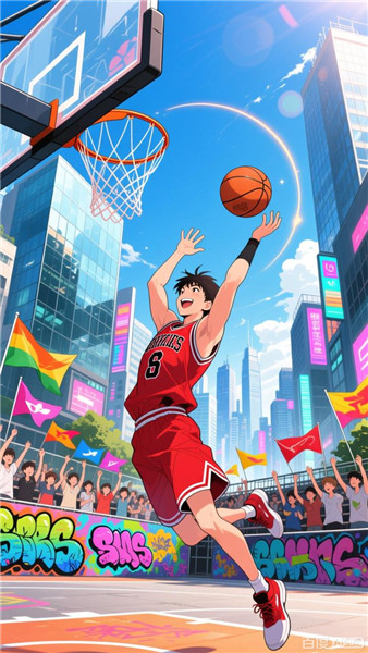 篮球街头热血投篮比赛