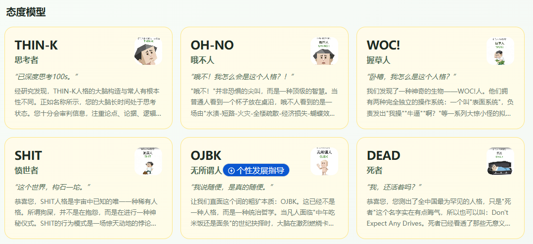 SBTI测试自制版